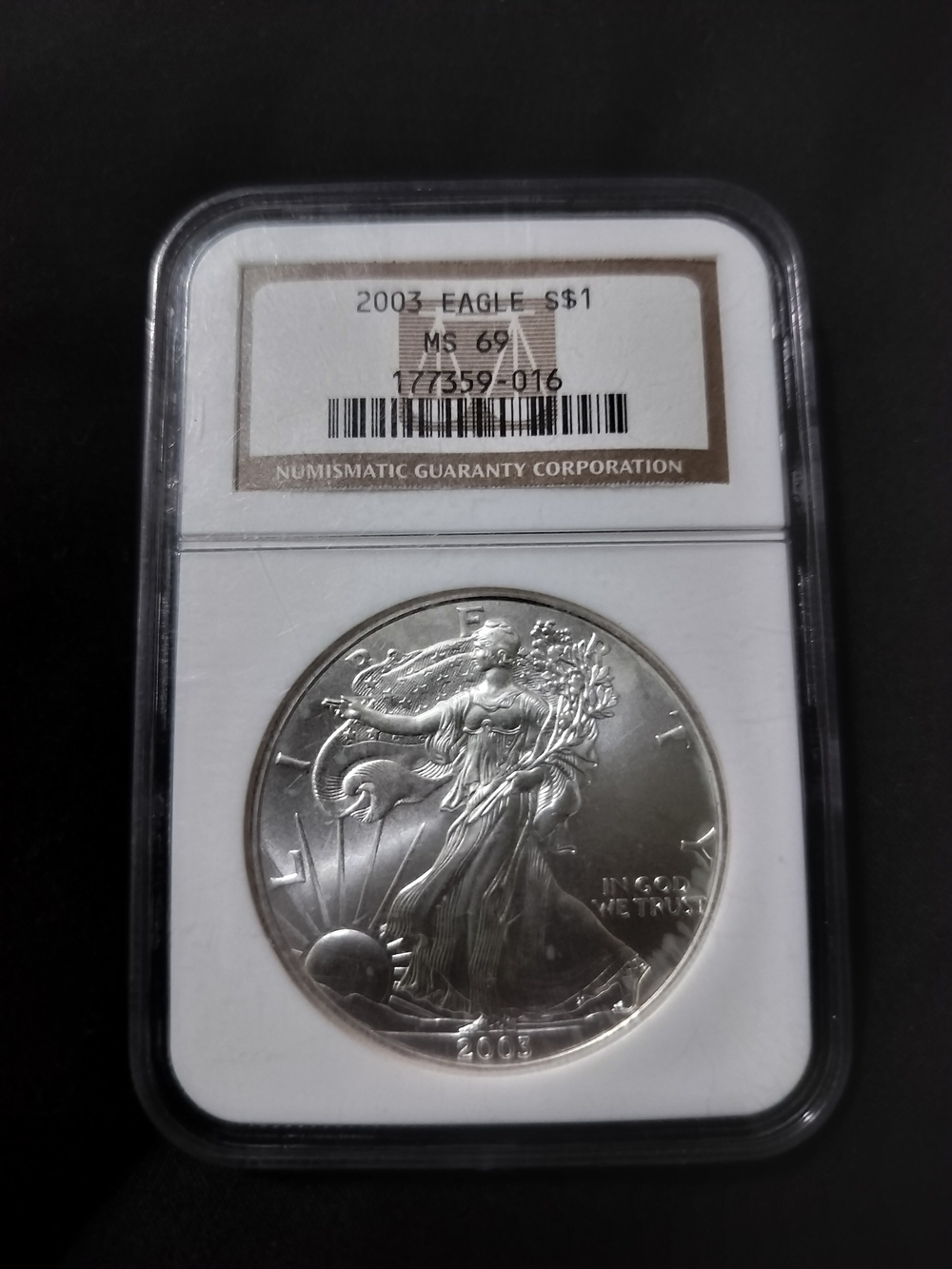 American Silver Eagle 2003 MS69 Certified Silver Coin - Silver